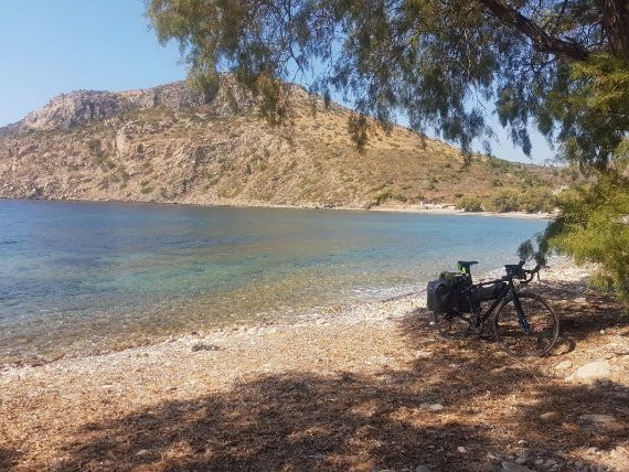 An empty beach on Chios Island, Greece